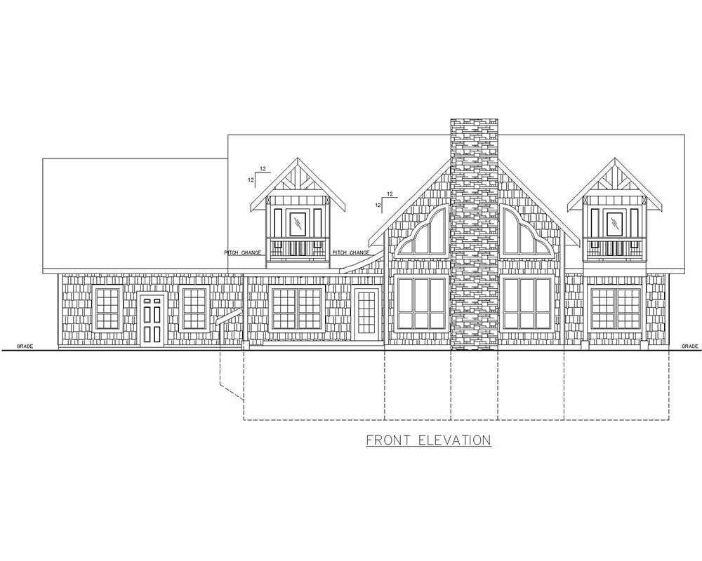 Home Plan Front Elevation of this 6-Bedroom,5039 Sq Ft Plan -132-1631