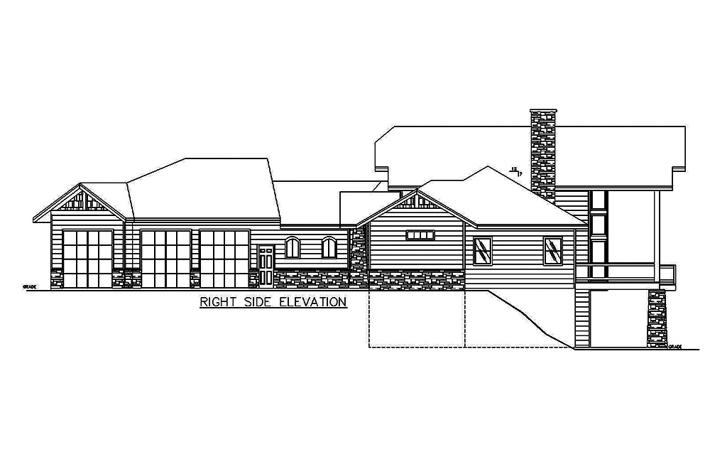 Home Plan Right Elevation of this 4-Bedroom,4592 Sq Ft Plan -132-1632
