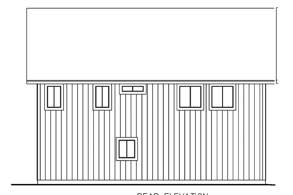 Home Plan Rear Elevation of this 3-Bedroom,2540 Sq Ft Plan -132-1636