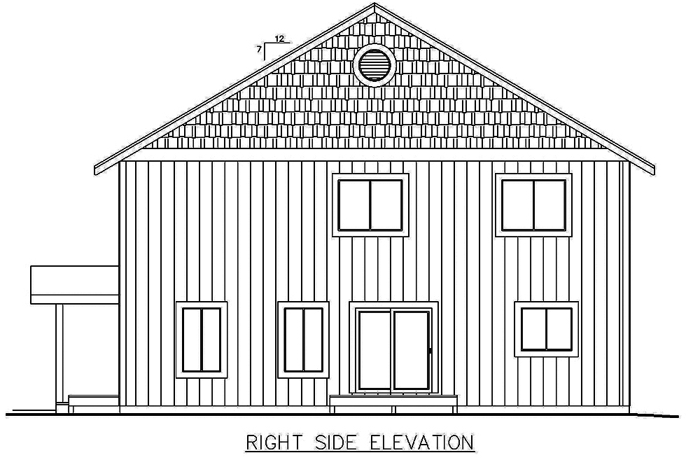 Home Plan Right Elevation of this 3-Bedroom,2540 Sq Ft Plan -132-1636