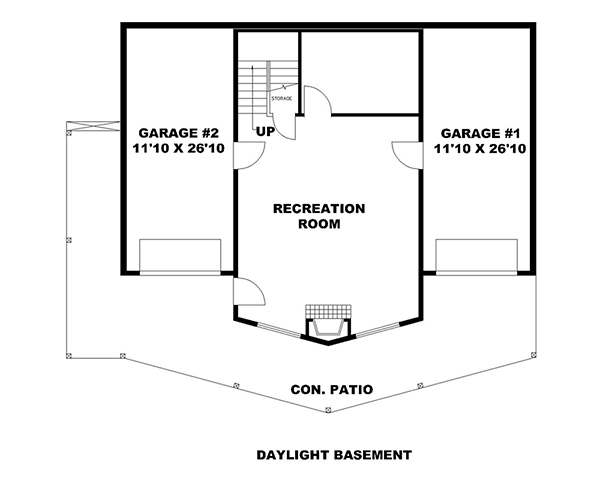 Floor Plan Basement of Southern Plan #132-1638