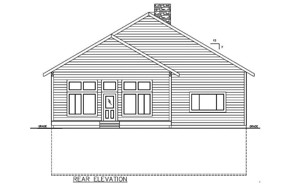 Home Plan Rear Elevation of this 3-Bedroom,2585 Sq Ft Plan -132-1641