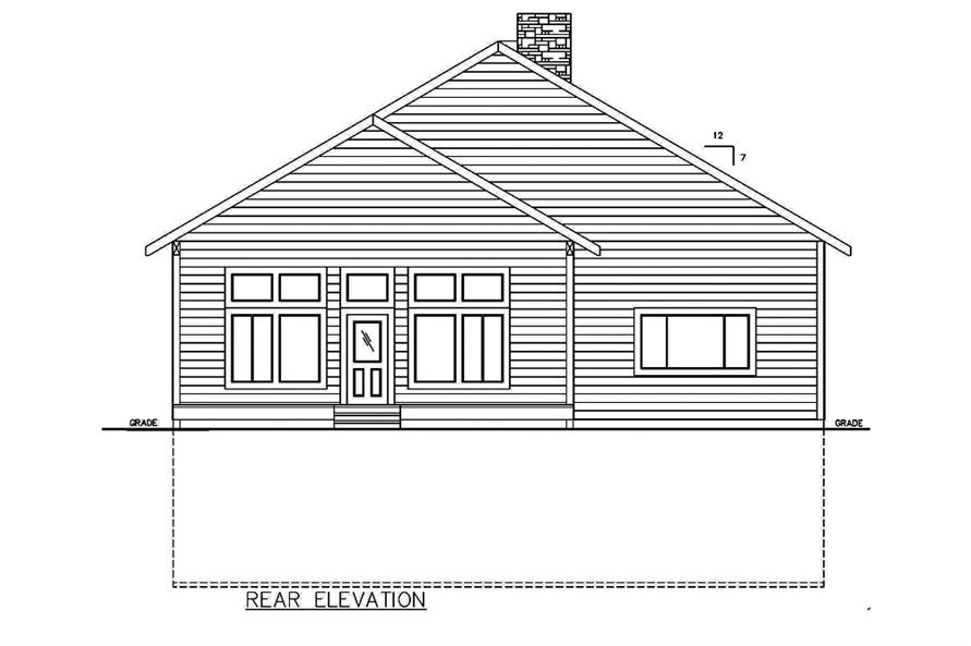 132-1641: Home Plan Rear Elevation