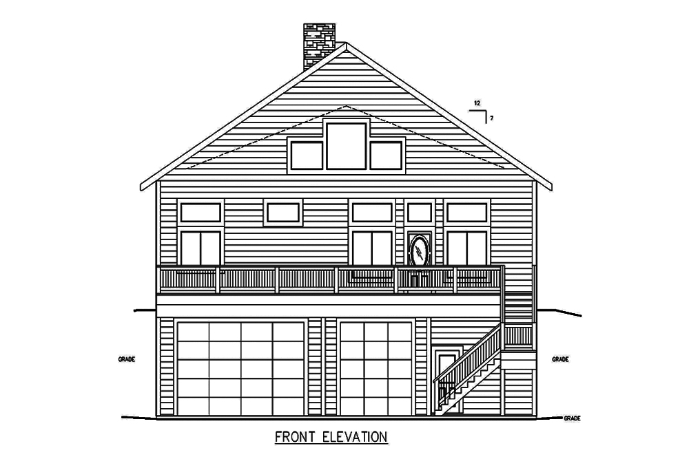 Home Plan Front Elevation of this 3-Bedroom,2585 Sq Ft Plan -132-1641