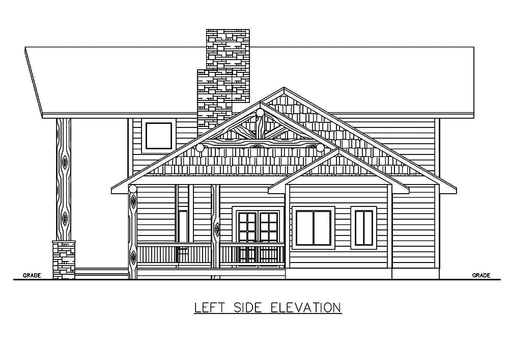 Home Plan Left Elevation of this 1-Bedroom,1784 Sq Ft Plan -132-1646