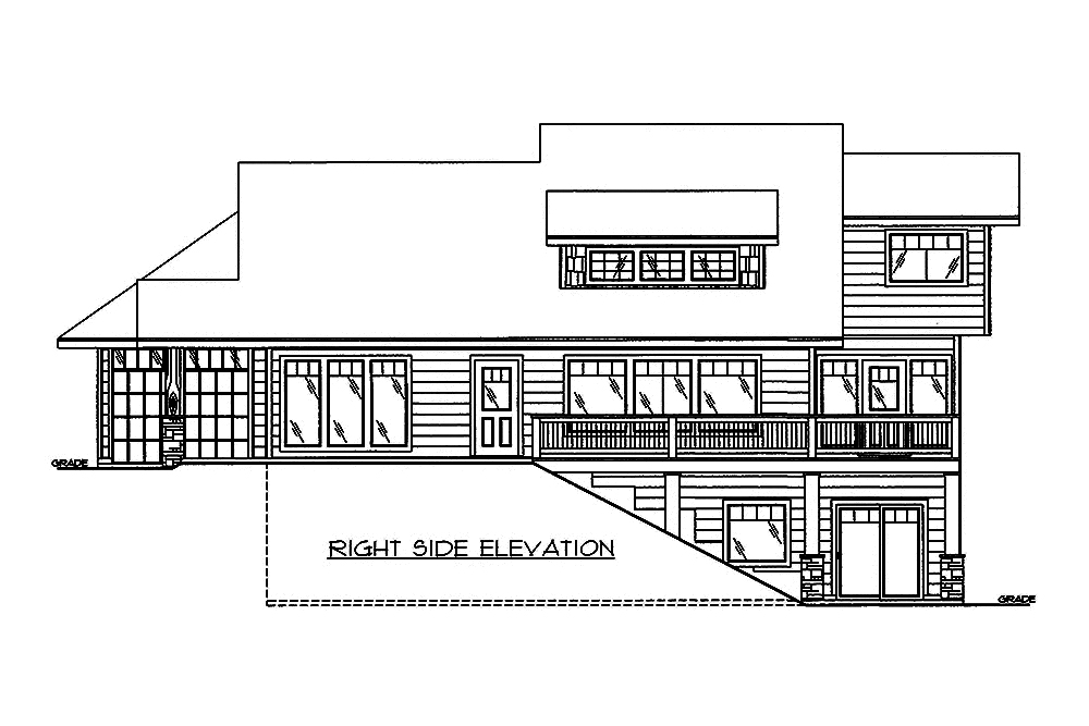 Home Plan Right Elevation of this 4-Bedroom,4148 Sq Ft Plan -132-1650