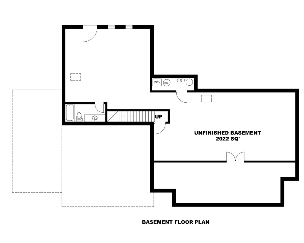 Floor Plan Basement of Traditional Plan #132-1653