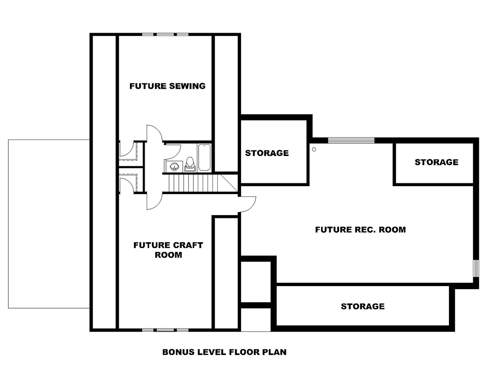 Floor Plan Bonus Room of Traditional Plan #132-1653