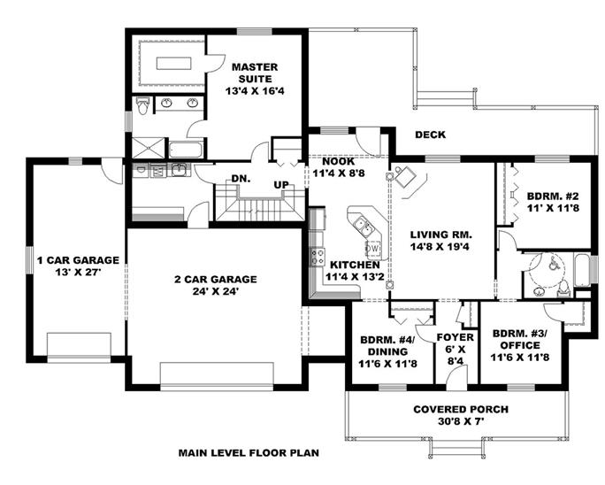 Traditional Home 6 Bdrm, 4 Bath, 2022 Sq Ft Plan 1321653