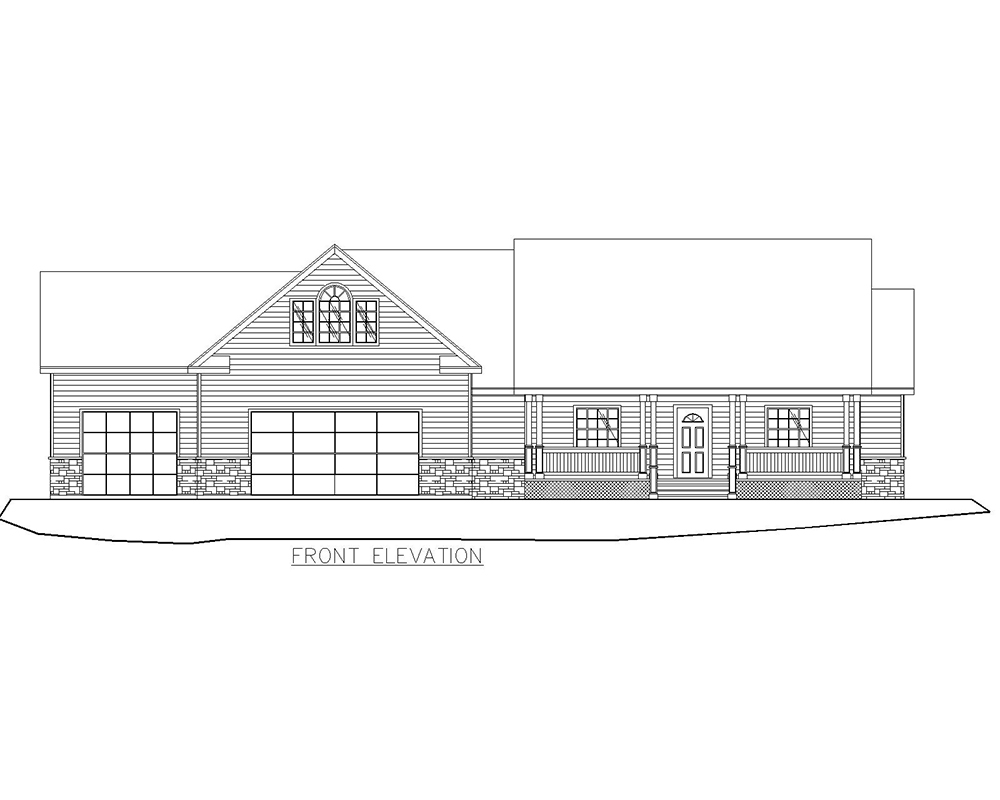 Home Plan Front Elevation of this 6-Bedroom,2022 Sq Ft Plan -132-1653