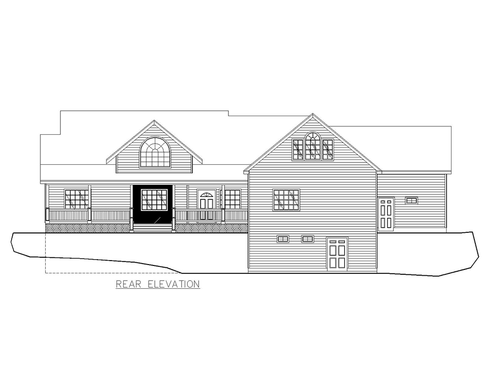 Home Plan Rear Elevation of this 6-Bedroom,2022 Sq Ft Plan -132-1653