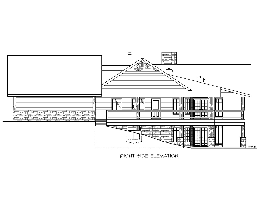 Home Plan Right Elevation of this 3-Bedroom,3871 Sq Ft Plan -132-1655