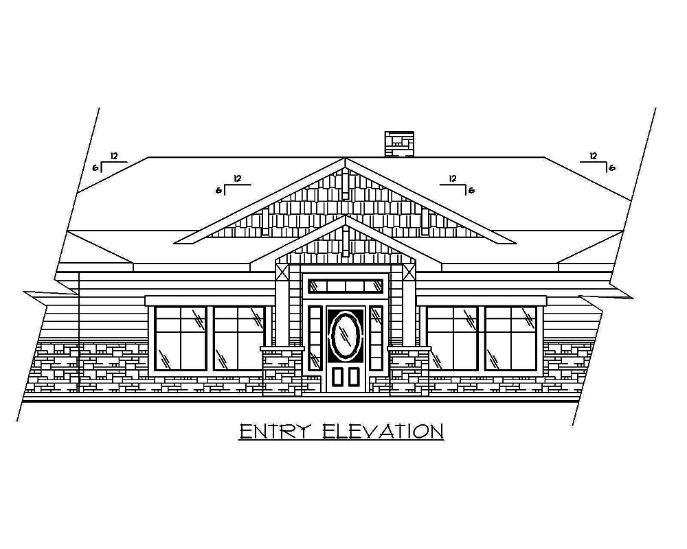 Home Plan Front Elevation of this 4-Bedroom,3707 Sq Ft Plan -132-1657