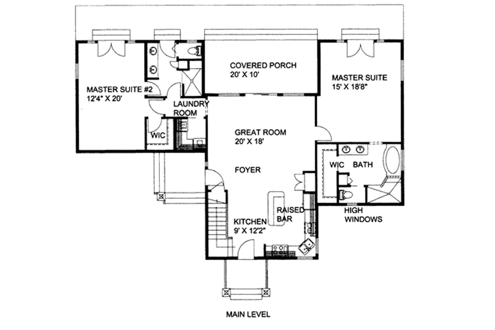Floor Plan First Story of Cottage Plan #132-1660