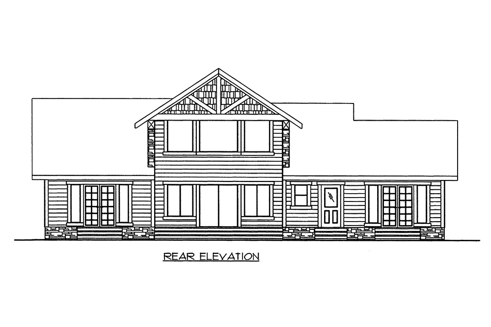 Home Plan Rear Elevation of this 2-Bedroom,2302 Sq Ft Plan -132-1660