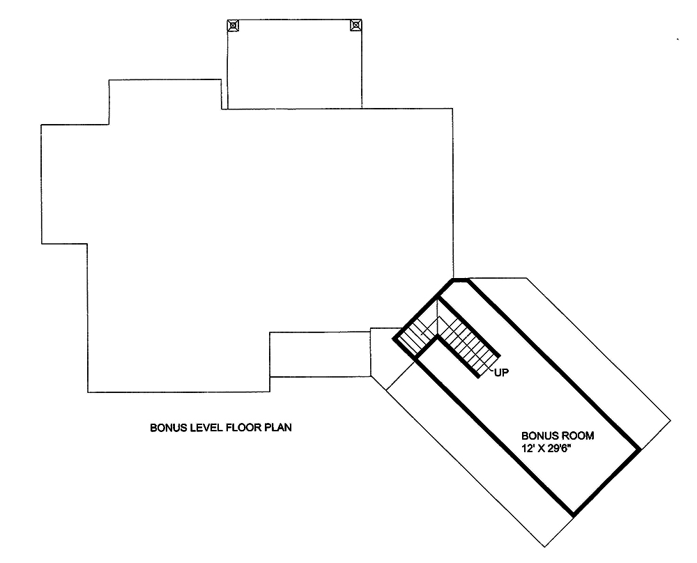 Floor Plan Bonus Room of Cottage Plan #132-1665