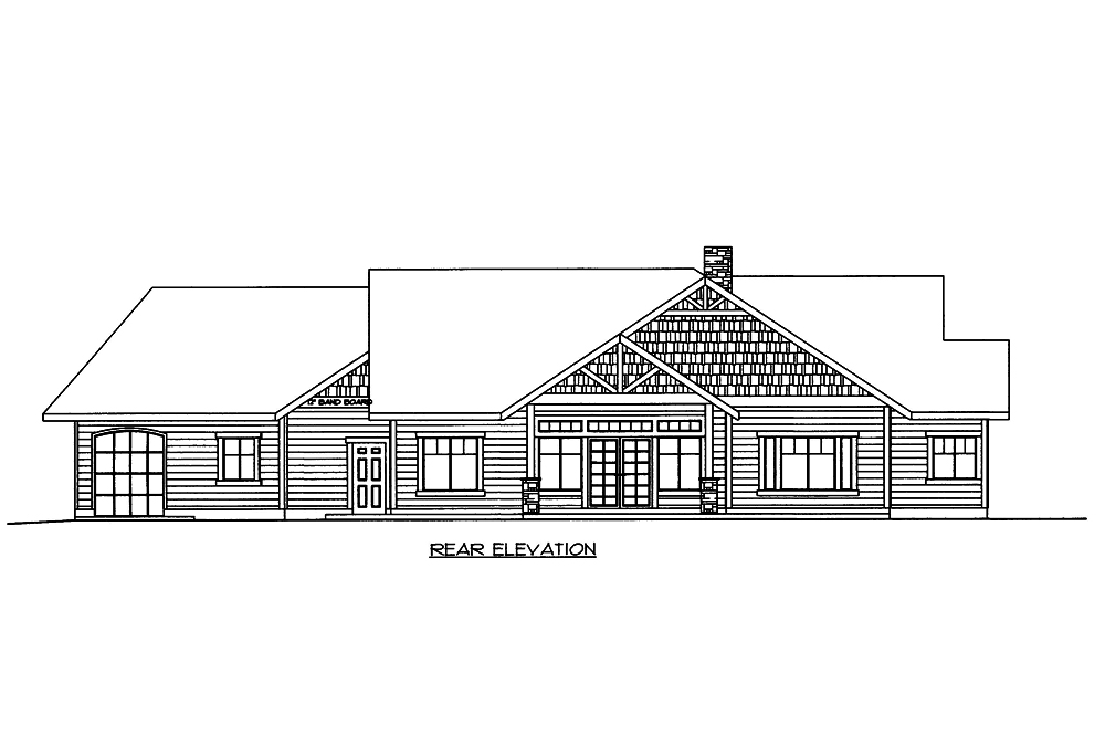 Home Plan Rear Elevation of this 3-Bedroom,2267 Sq Ft Plan -132-1665