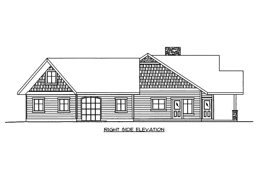 Home Plan Right Elevation of this 3-Bedroom,2267 Sq Ft Plan -132-1665