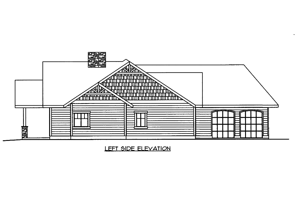 Home Plan Left Elevation of this 3-Bedroom,2267 Sq Ft Plan -132-1665