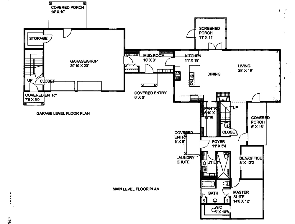 Floor Plan First Story of Cottage Plan #132-1669