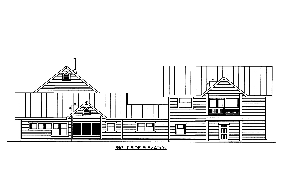 Home Plan Right Elevation of this 5-Bedroom,3678 Sq Ft Plan -132-1669