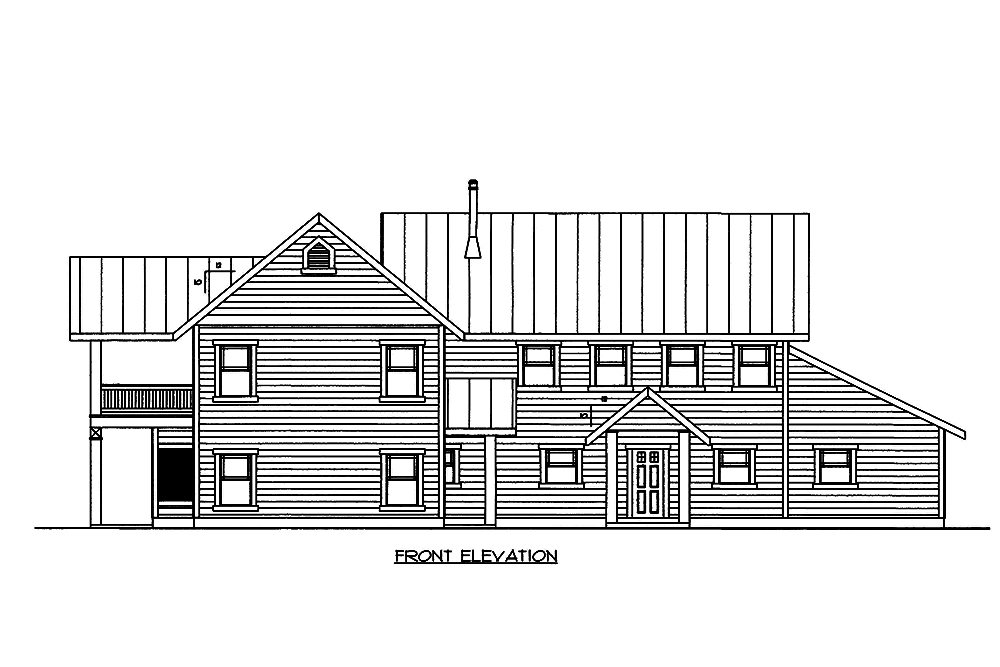 Home Plan Front Elevation of this 5-Bedroom,3678 Sq Ft Plan -132-1669