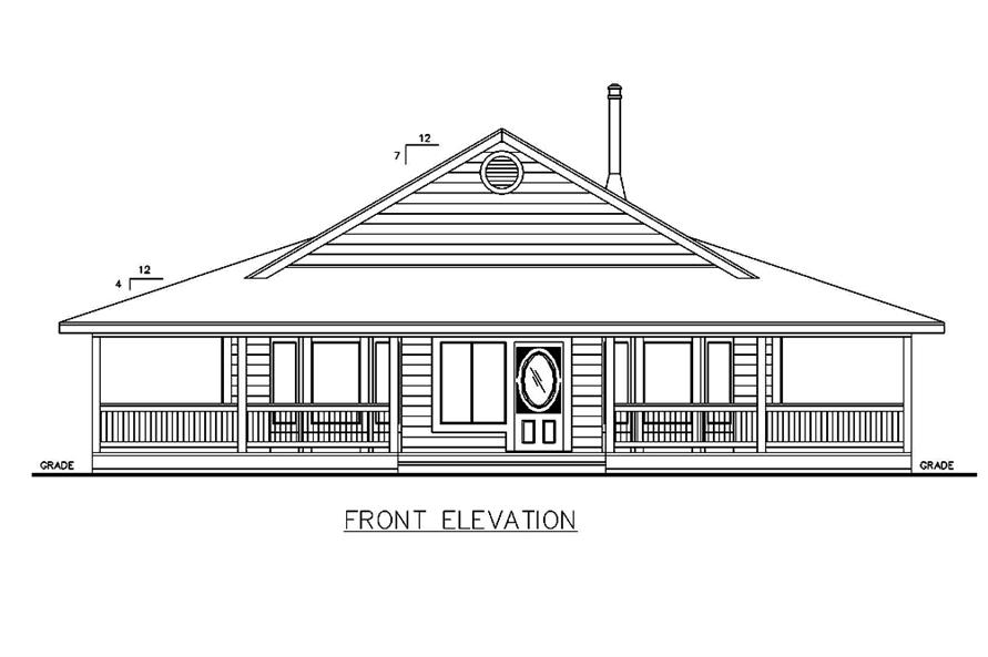 Home Plan Front Elevation of this 2-Bedroom,1565 Sq Ft Plan -132-1679