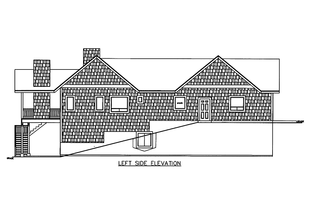 Home Plan Left Elevation of this 3-Bedroom,3233 Sq Ft Plan -132-1682