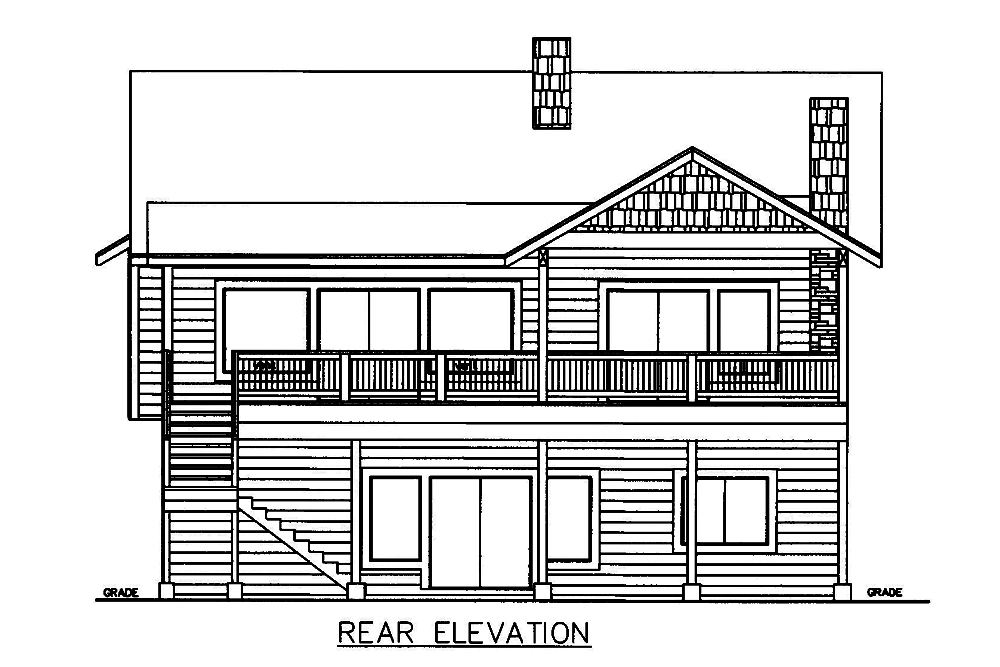 Home Plan Rear Elevation of this 3-Bedroom,3233 Sq Ft Plan -132-1682
