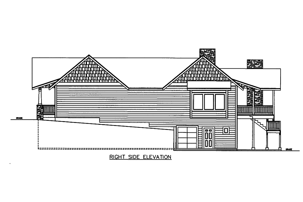 Home Plan Right Elevation of this 3-Bedroom,3233 Sq Ft Plan -132-1682