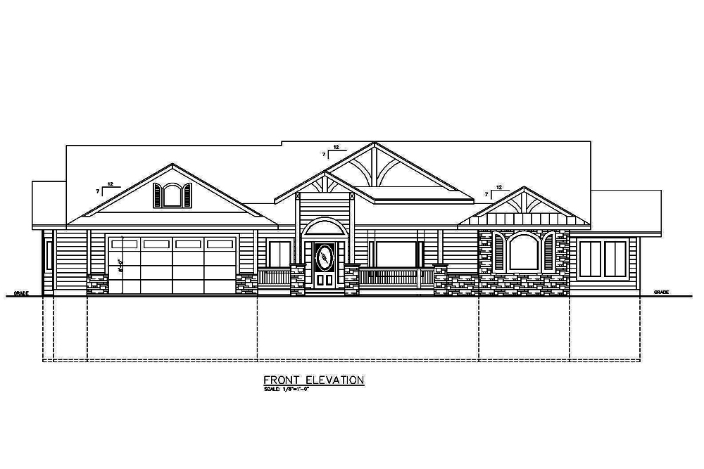 Home Plan Front Elevation of this 3-Bedroom,2342 Sq Ft Plan -132-1683