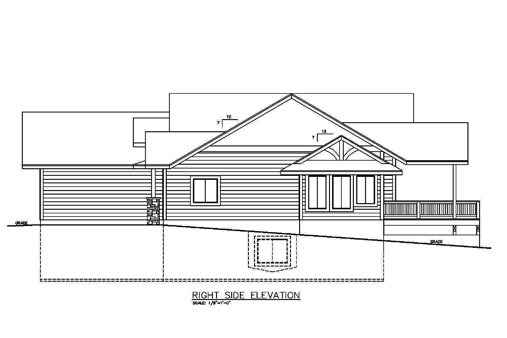 Home Plan Right Elevation of this 3-Bedroom,2342 Sq Ft Plan -132-1683