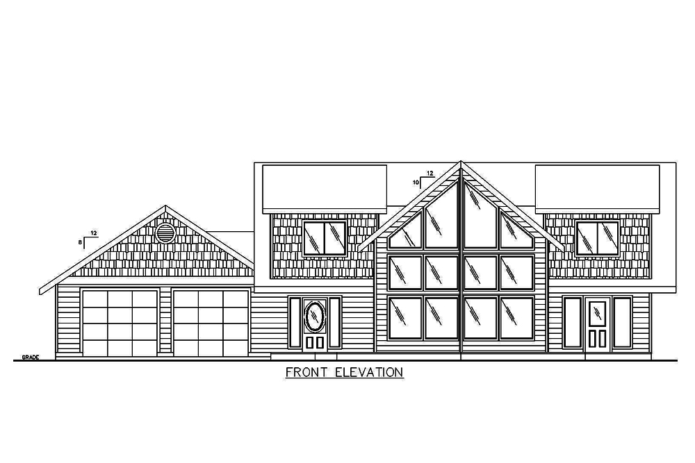 Home Plan Front Elevation of this 5-Bedroom,2991 Sq Ft Plan -132-1685