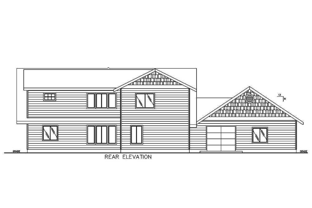 Home Plan Rear Elevation of this 5-Bedroom,2991 Sq Ft Plan -132-1685