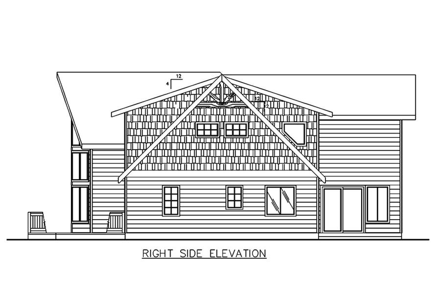 Home Plan Right Elevation of this 5-Bedroom,2991 Sq Ft Plan -132-1685