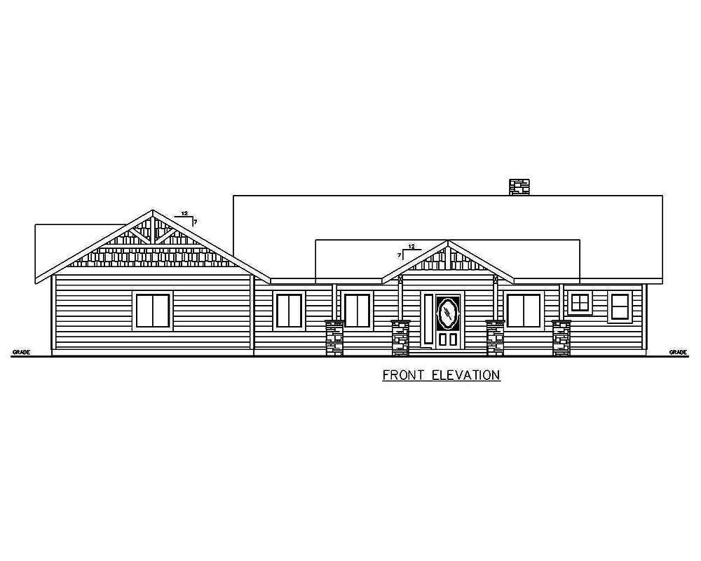 Home Plan Front Elevation of this 4-Bedroom,3000 Sq Ft Plan -132-1689