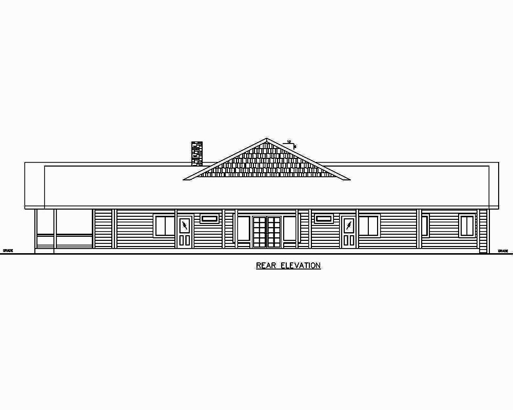 Home Plan Rear Elevation of this 4-Bedroom,5987 Sq Ft Plan -132-1691