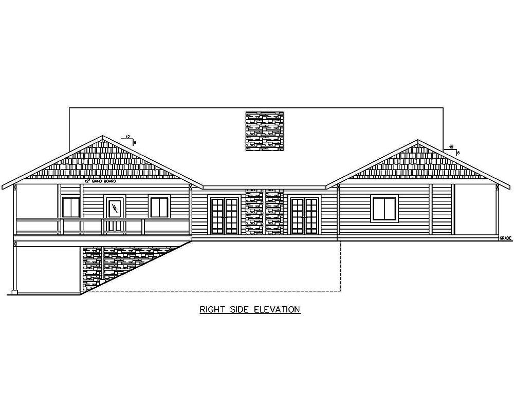Home Plan Right Elevation of this 4-Bedroom,5987 Sq Ft Plan -132-1691