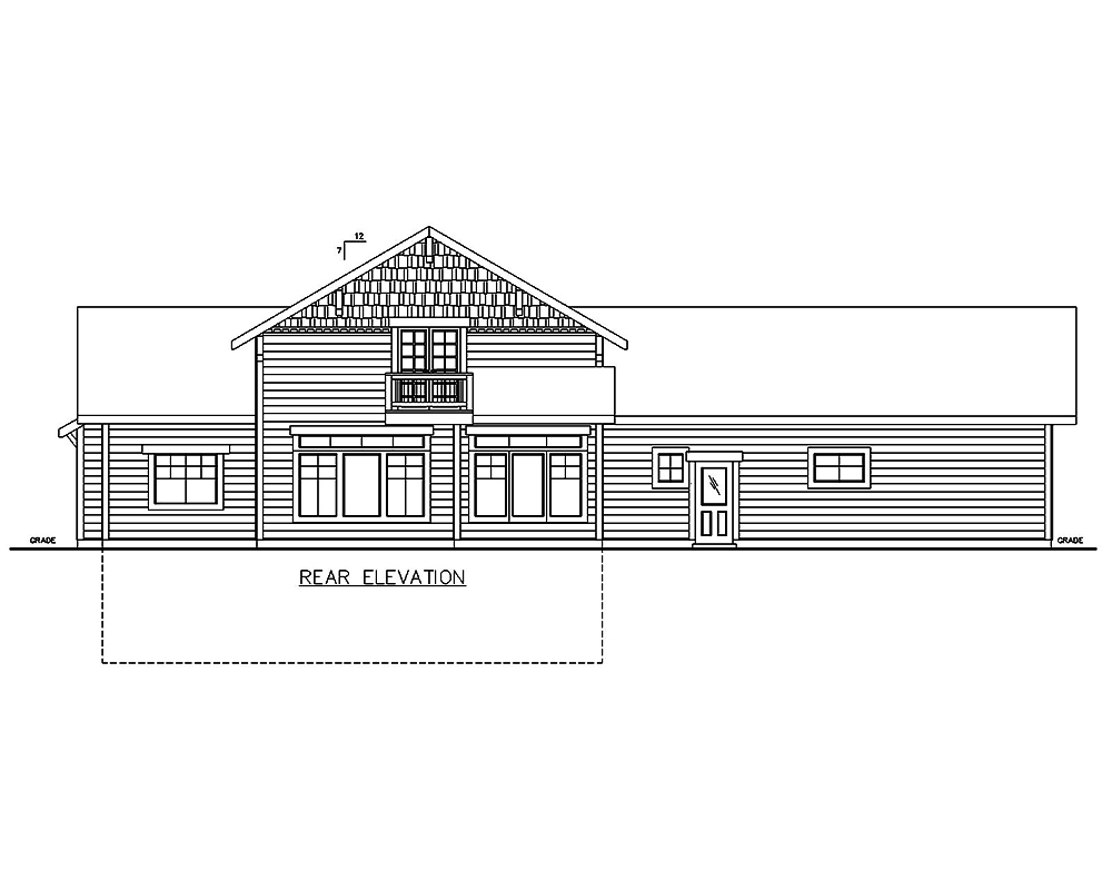 Home Plan Rear Elevation of this 2-Bedroom,4013 Sq Ft Plan -132-1693
