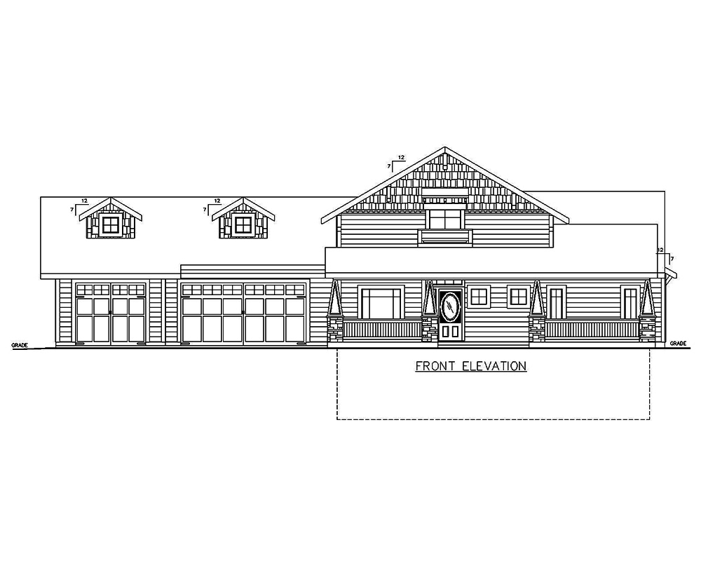 Home Plan Front Elevation of this 2-Bedroom,4013 Sq Ft Plan -132-1693