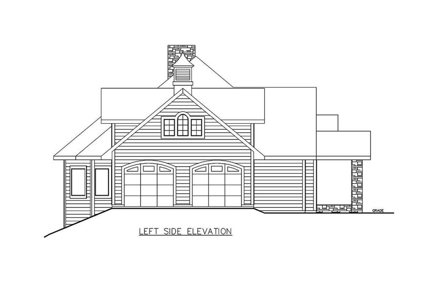 Home Plan Left Elevation of this 5-Bedroom,3692 Sq Ft Plan -132-1695
