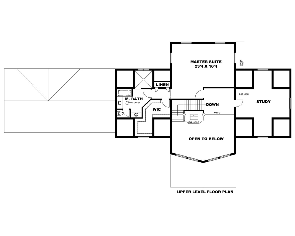 Floor Plan Second Story of Country Plan #132-1696