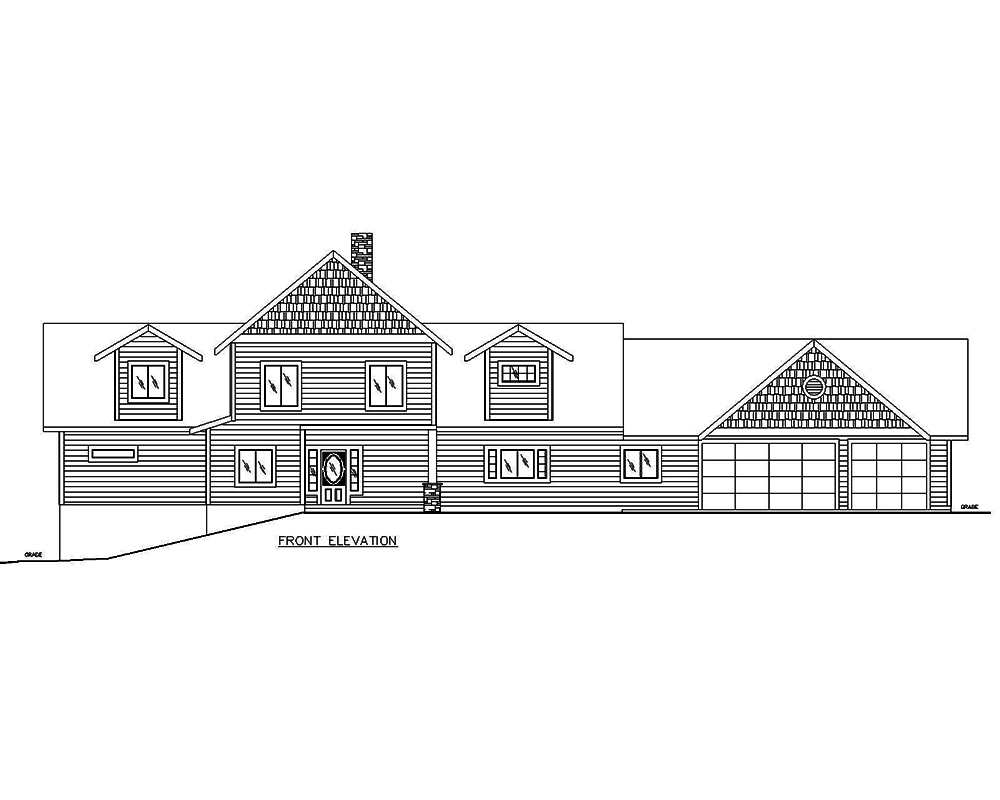 Home Plan Front Elevation of this 3-Bedroom,3491 Sq Ft Plan -132-1696