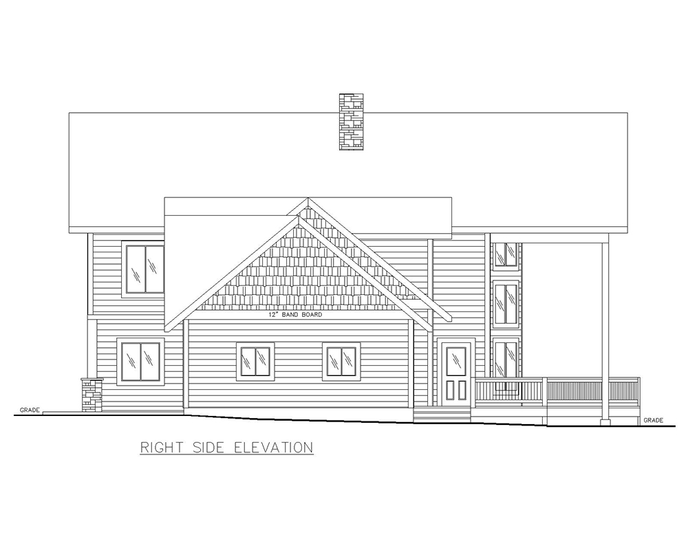 Home Plan Right Elevation of this 3-Bedroom,3491 Sq Ft Plan -132-1696