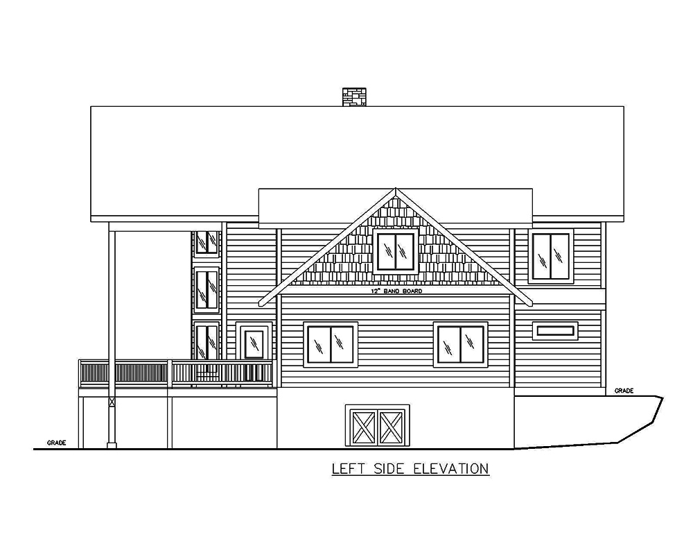 Home Plan Left Elevation of this 3-Bedroom,3491 Sq Ft Plan -132-1696