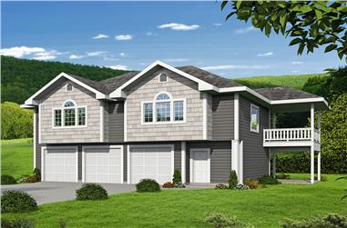 2-Bedroom, 1336 Sq Ft Garage w/Apartments House Plan - 132-1698 - Front Exterior