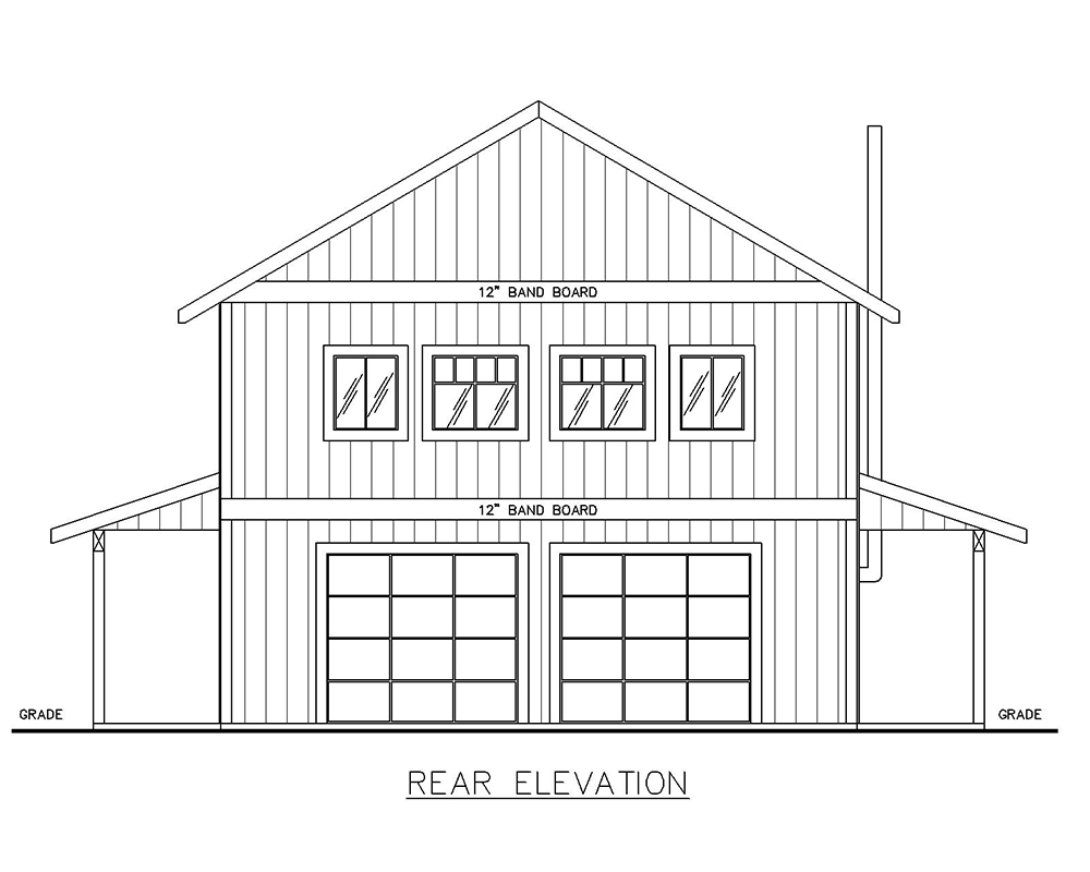 Home Plan Rear Elevation of this 0-Bedroom,2640 Sq Ft Plan -132-1700