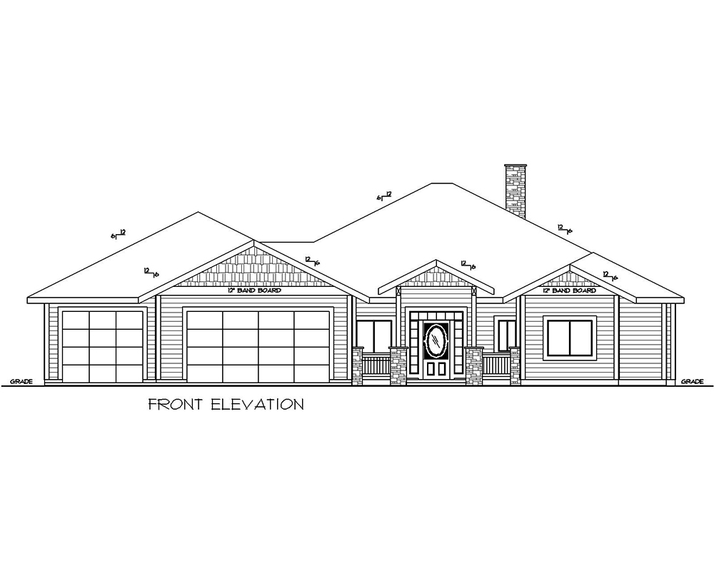 Home Plan Front Elevation of this 3-Bedroom,2242 Sq Ft Plan -132-1704