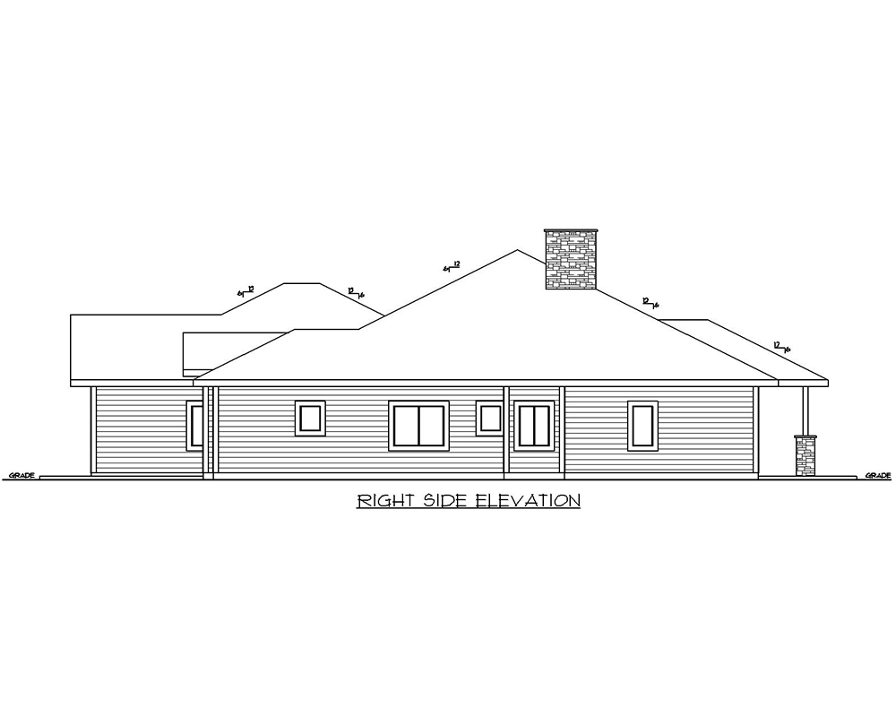 Home Plan Right Elevation of this 3-Bedroom,2242 Sq Ft Plan -132-1704