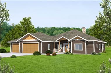 3-Bedroom, 2242 Sq Ft Traditional Home Plan - 132-1704 - Main Exterior